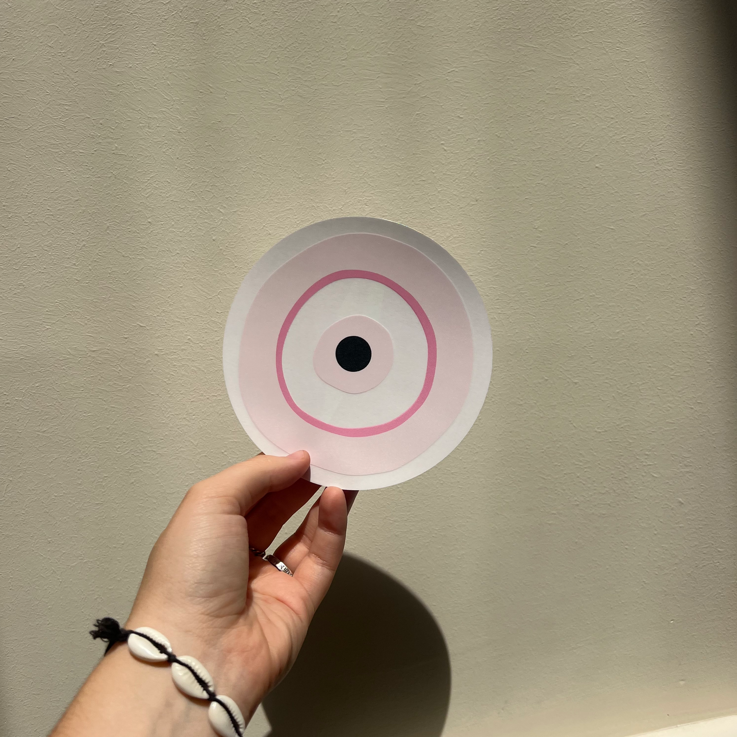 Pink Evil Eye Protection Sun Catcher Sticker