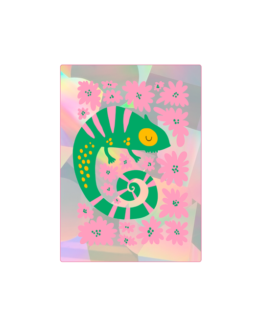 Dreamy Chameleon Sun Catcher Sticker