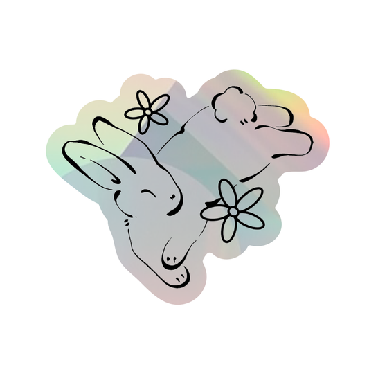 Resting Bunny Sun Catcher Sticker