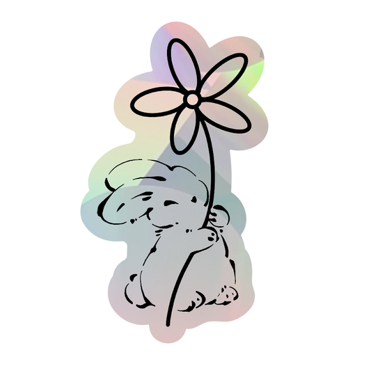 Flower Bunny Sun Catcher Sticker