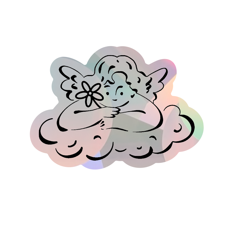 Cloud Cupid Sun Catcher Sticker