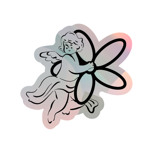 Flower Cupid Sun Catcher Sticker