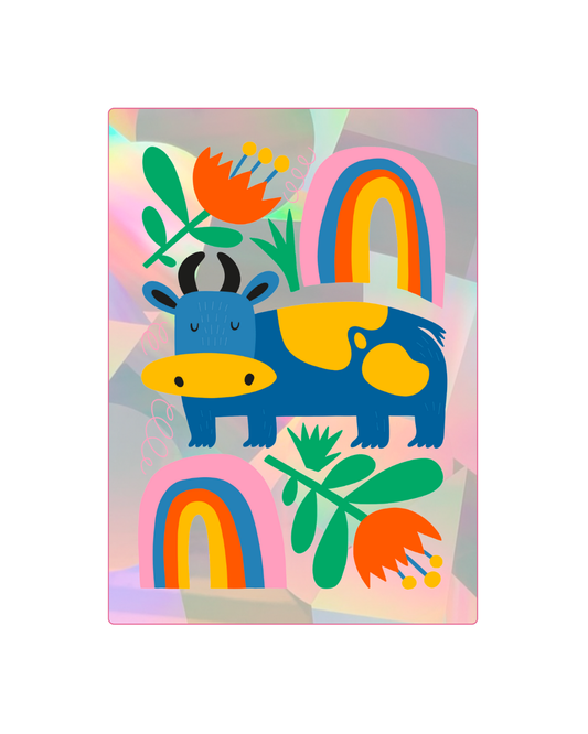 Moo Moo Rainbow Sun Catcher Sticker