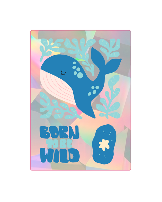 Born to Be Wild Whale Sun Catcher Sticker