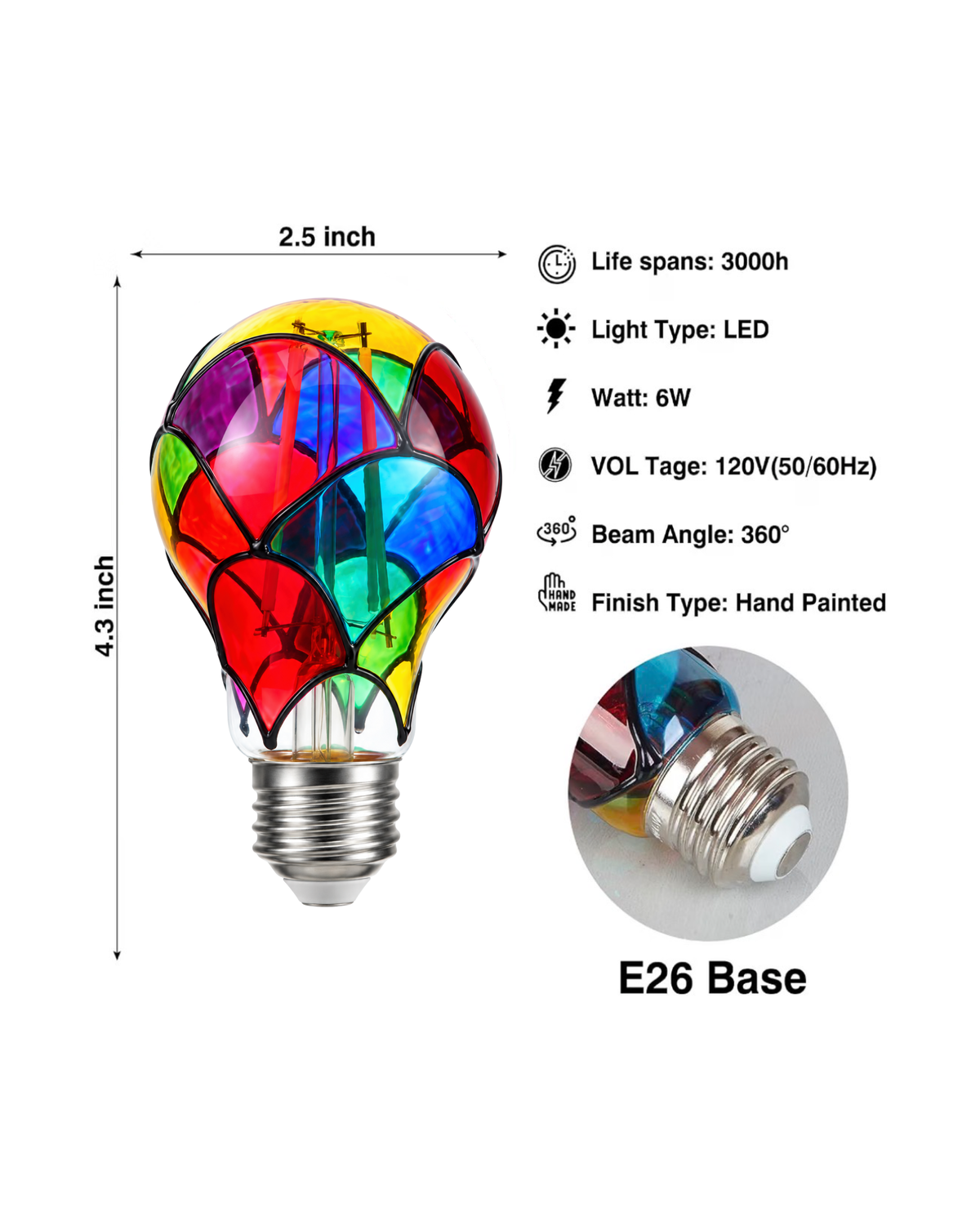 Stained Glass Light Bulb