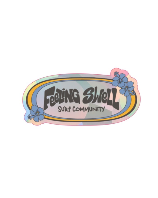 Feeling Swell Hibiscus Surf Sticker