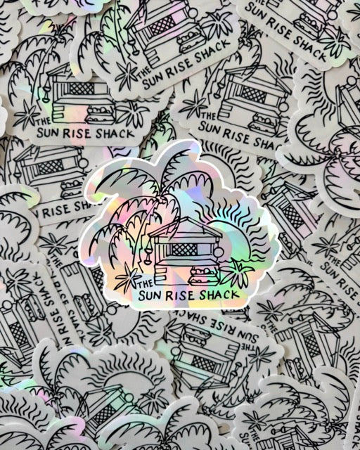 Sunrise Shack x Rainbow Spaces sun catcher sticker pack, 3-piece surf collaboration window sticker set