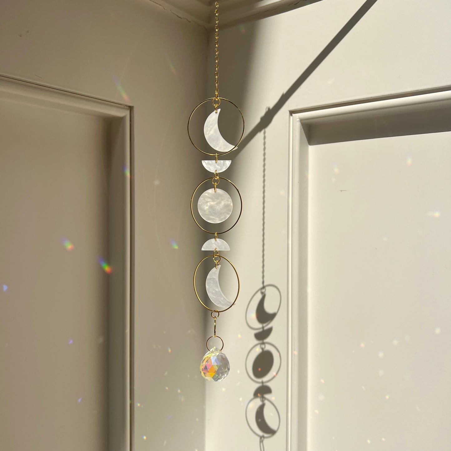 Hanging Moon Shell Sun Catcher